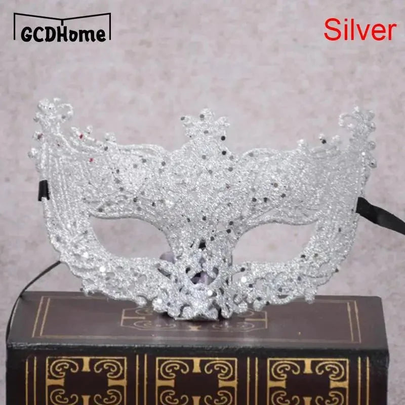 Silver and Black Venetian Masquerade Eye Mask | Elegant Party Accessory
