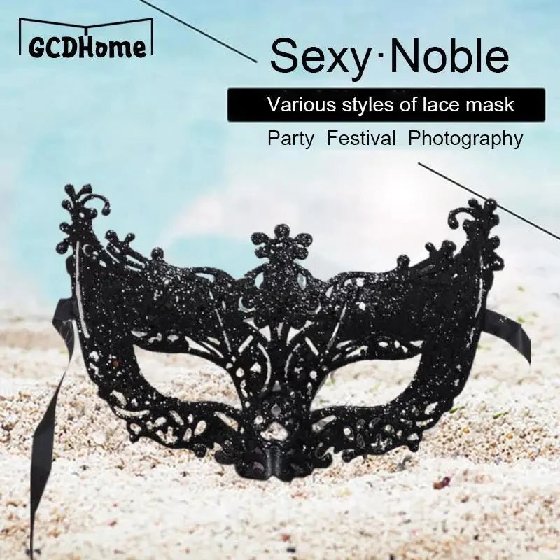 Silver and Black Venetian Masquerade Eye Mask | Elegant Party Accessory