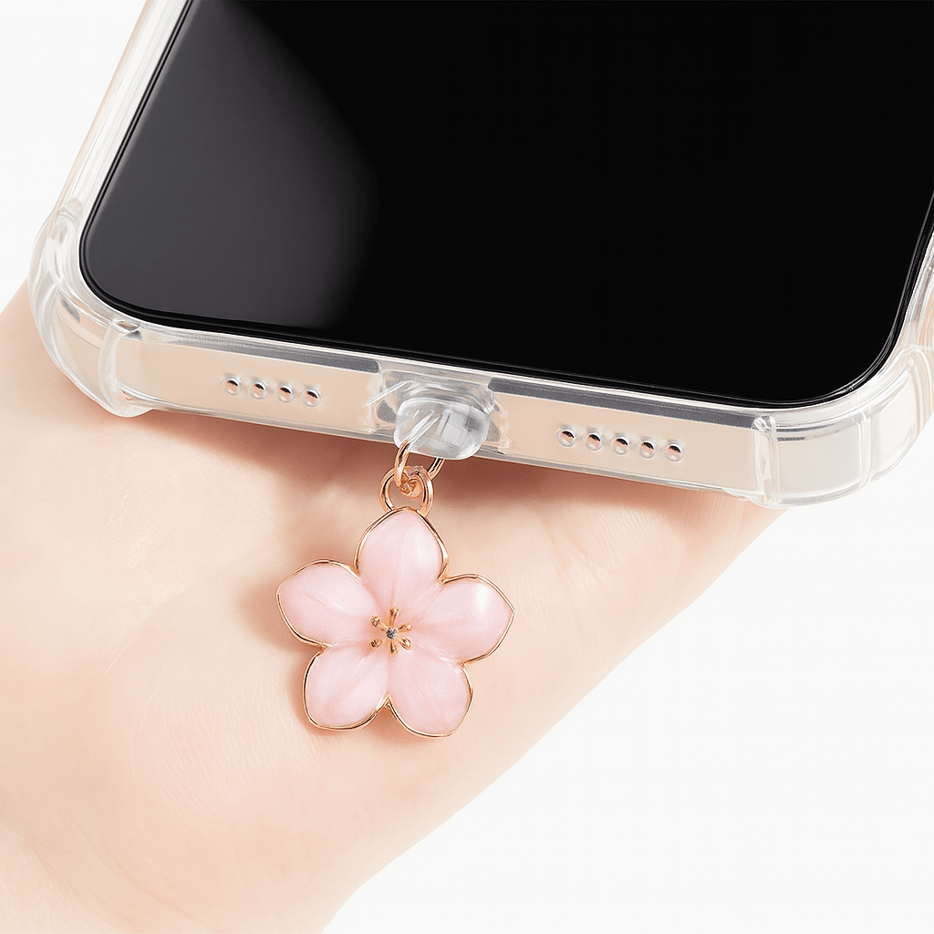 Simple Flowers Phone Dust Plug | Decorative Charging Port Pendant