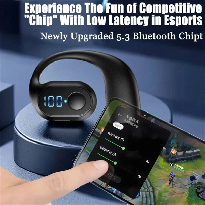 Single Ear Hanging Earphones | Wireless Bluetooth Sports Headset with Mic