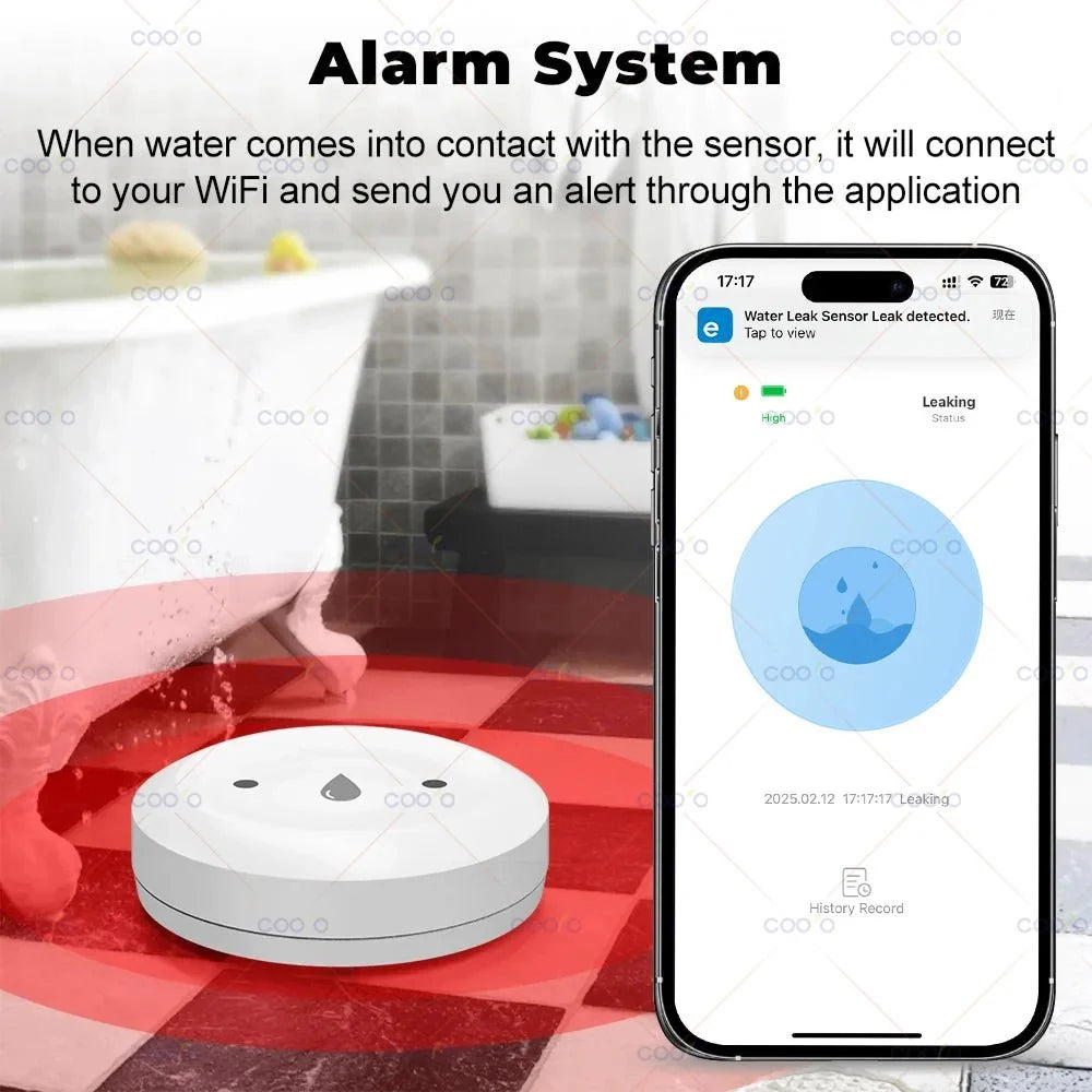 Smart Water Leak Sensor | Flood Detector with Remote Monitoring