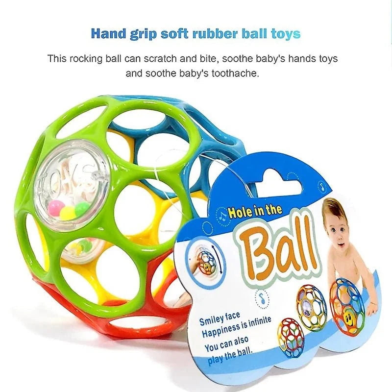 Soft Baby Grasping Rattle Ball | Sensory Development Toy with Bell for 0-24 Months