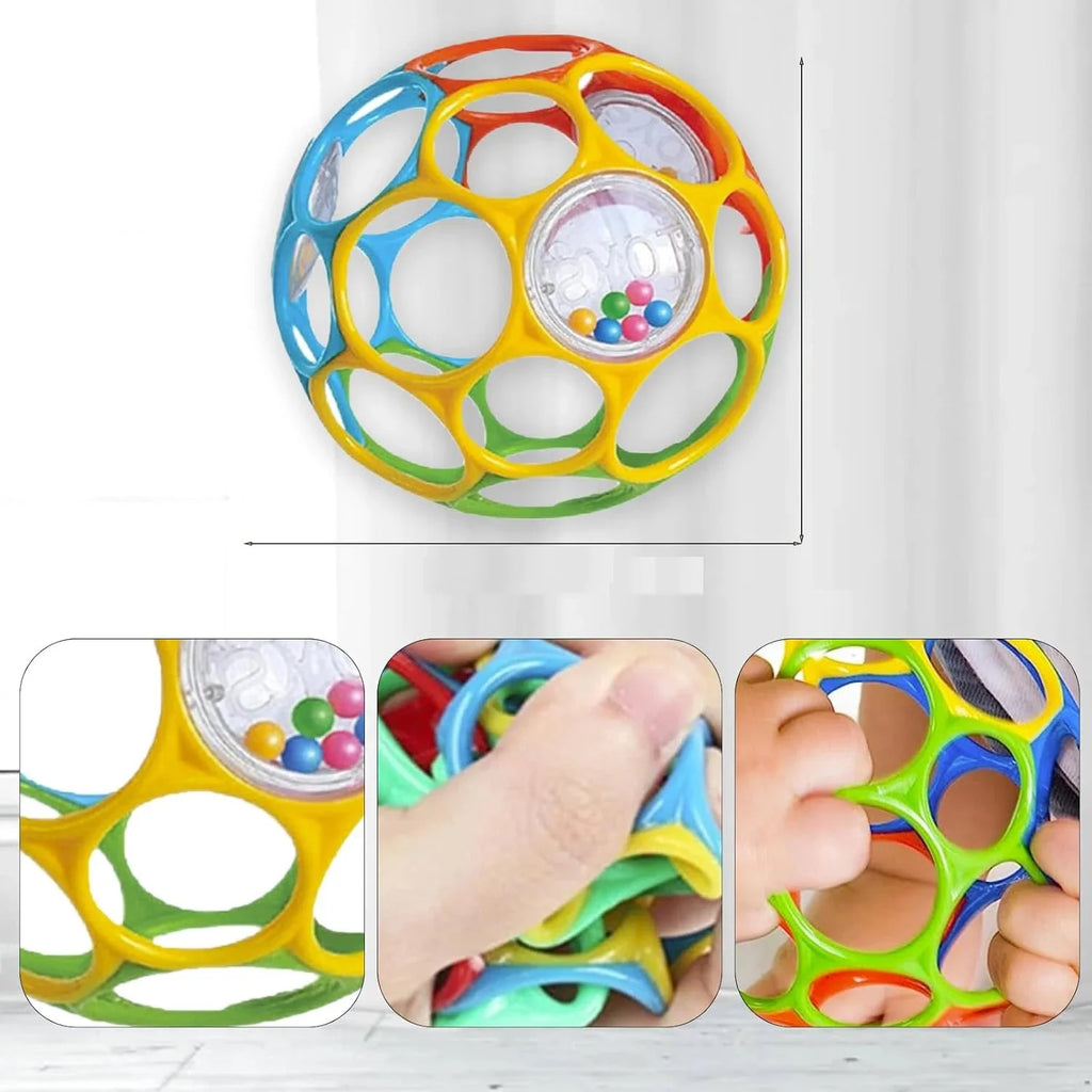 Soft Baby Grasping Rattle Ball | Sensory Development Toy with Bell for 0-24 Months