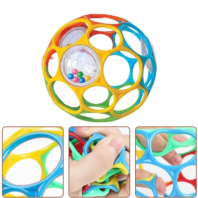 Soft Baby Grasping Rattle Ball | Sensory Development Toy with Bell for 0-24 Months
