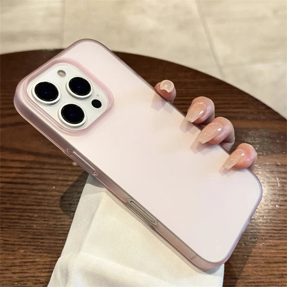 Soft Matte Candy Transparent Phone Case | Shockproof Silicone Bumper Cover for iPhone 11 to 16 Series