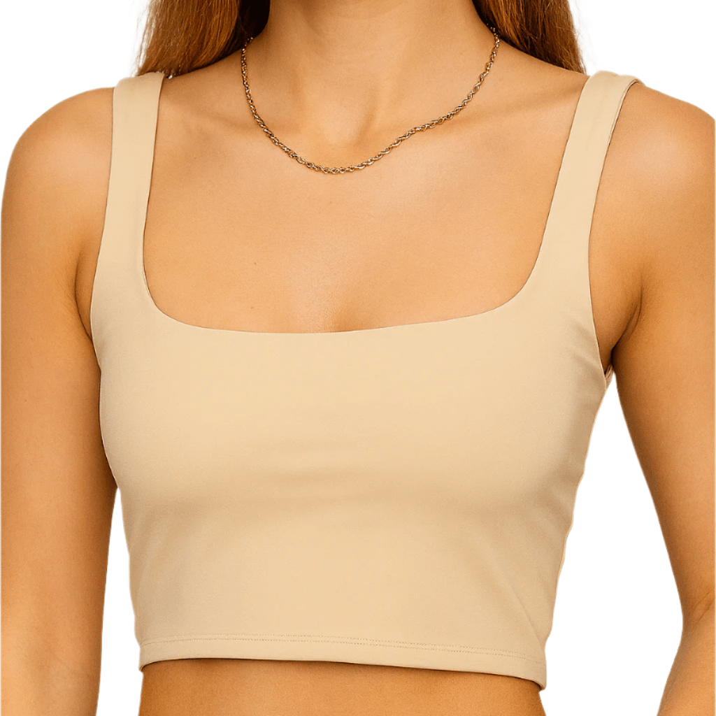 Square Neck Tank Top | Summer 2025 Stretch Crop Shirt