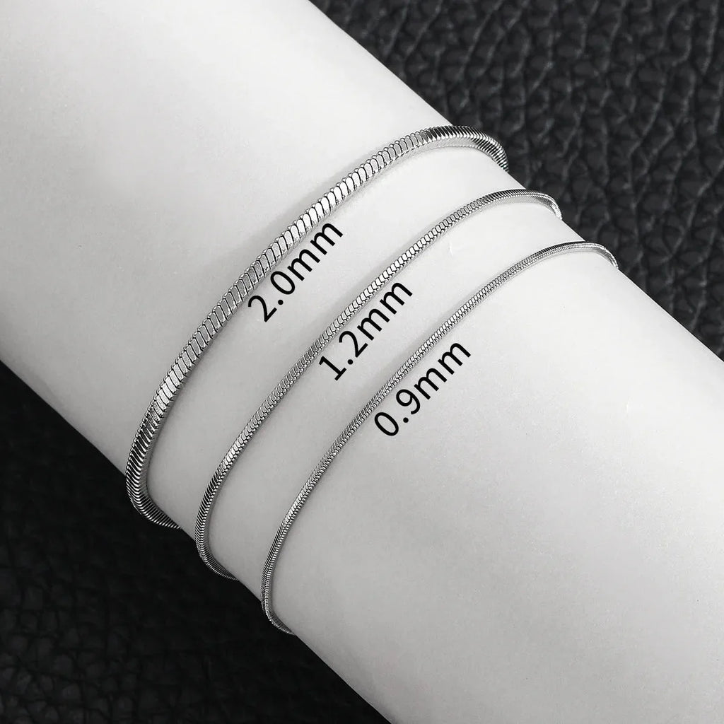 Stainless Steel Square Snake Bone Chain Bracelet | Minimalist Unisex Jewelry