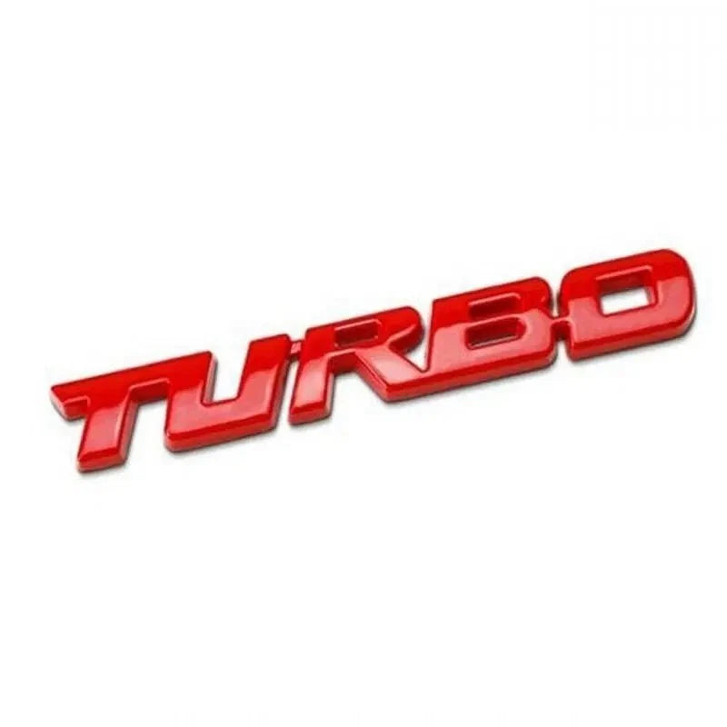 Turbocharged Metal Alloy 3D Car Sticker Badge | Sporty Decorative Car Emblem
