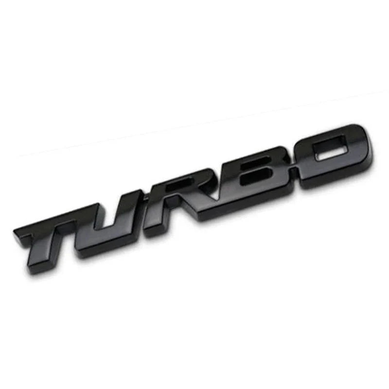 Turbocharged Metal Alloy 3D Car Sticker Badge | Sporty Decorative Car Emblem