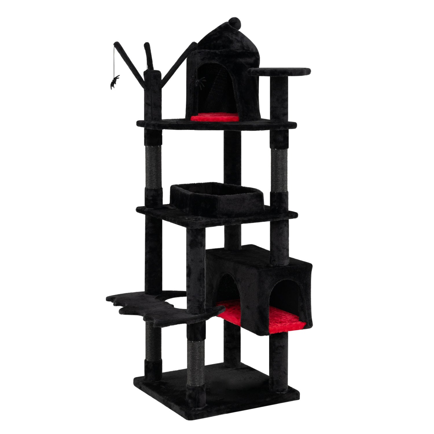 70-Inch Gothic Cat Tree with Castle and Coffin Bed