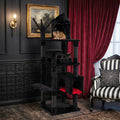 70-Inch Gothic Cat Tree with Castle and Coffin Bed