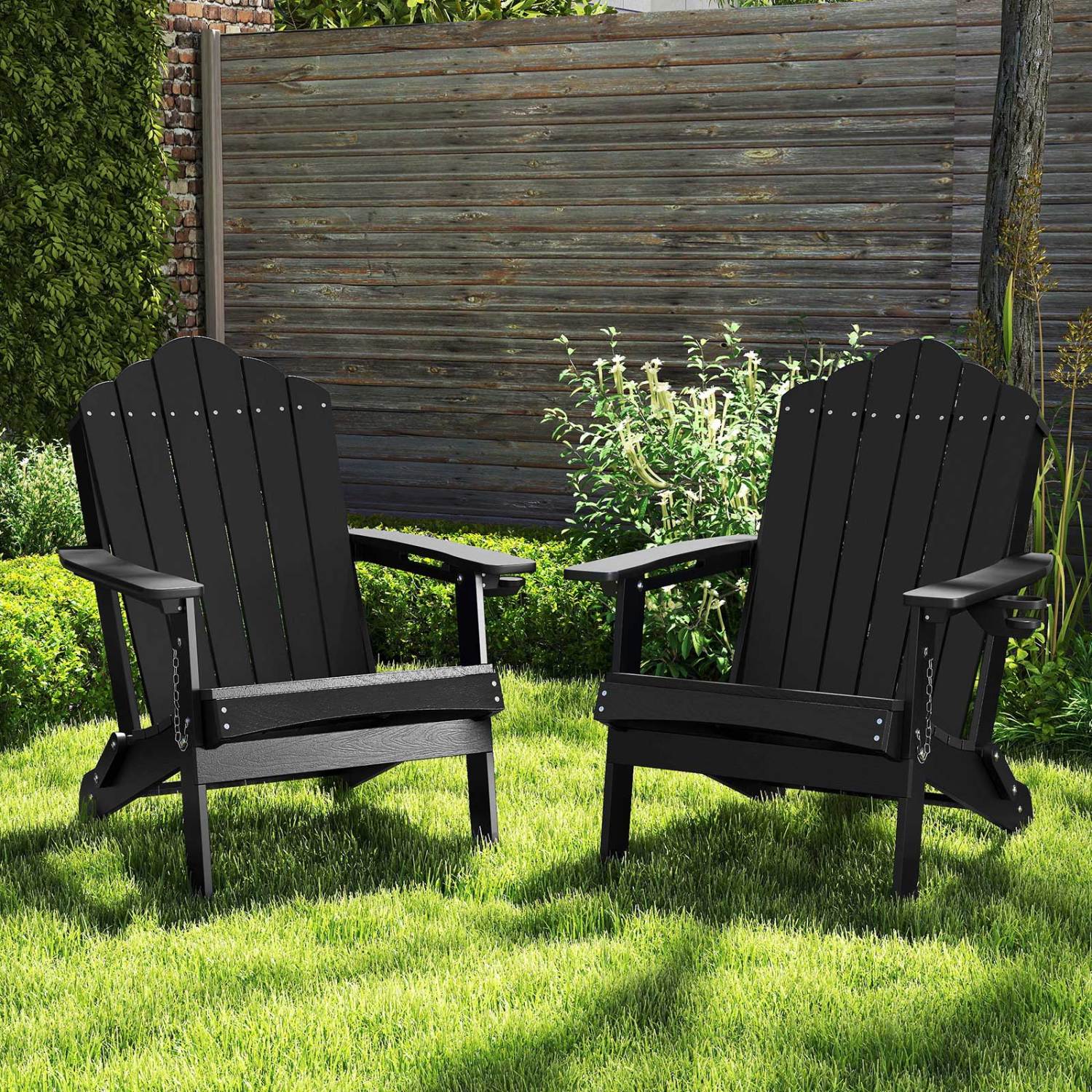 Folding Adirondack Chair with High Backrest - HDPE Weather Resistant