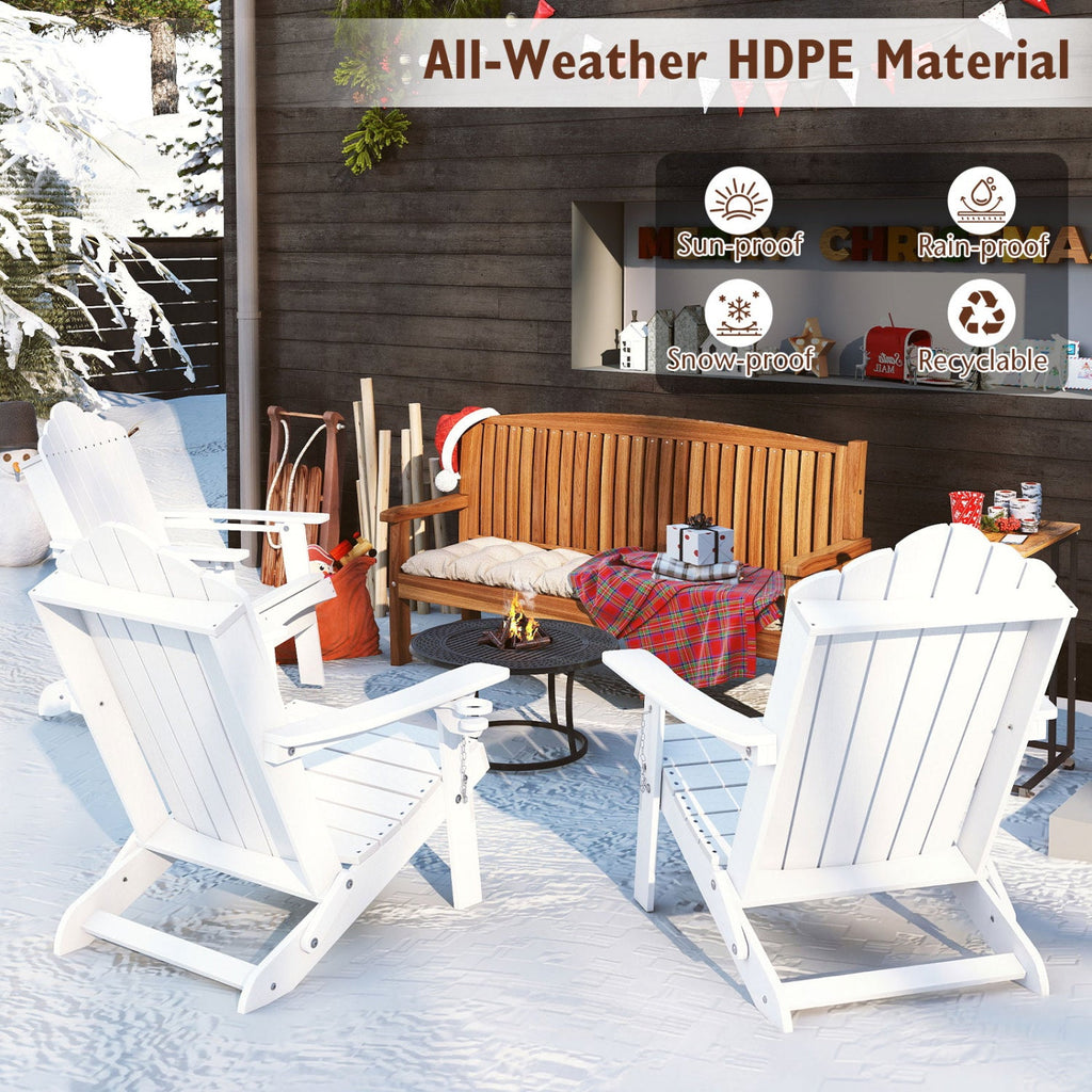 Folding Adirondack Chair with High Backrest - HDPE Weather Resistant