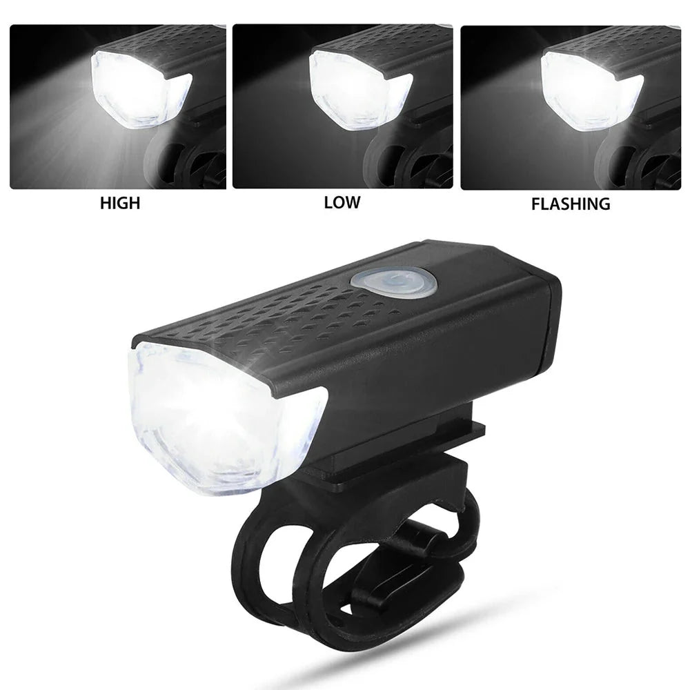 USB Rechargeable Bicycle LED Light Set | Front and Rear Bike Lights for Night Safety