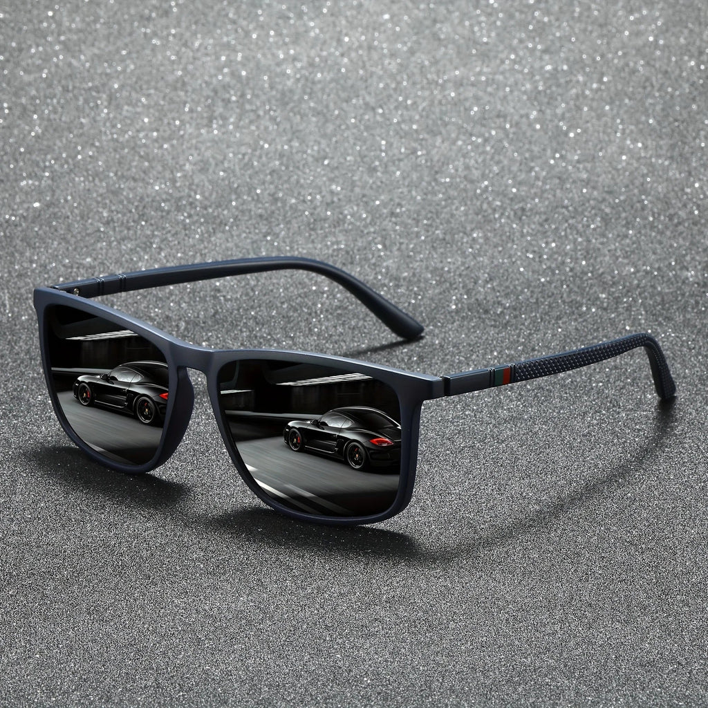 Square Polarized Sunglasses for Men 2 Pack | UV Protection Anti-Glare Mirror Shades