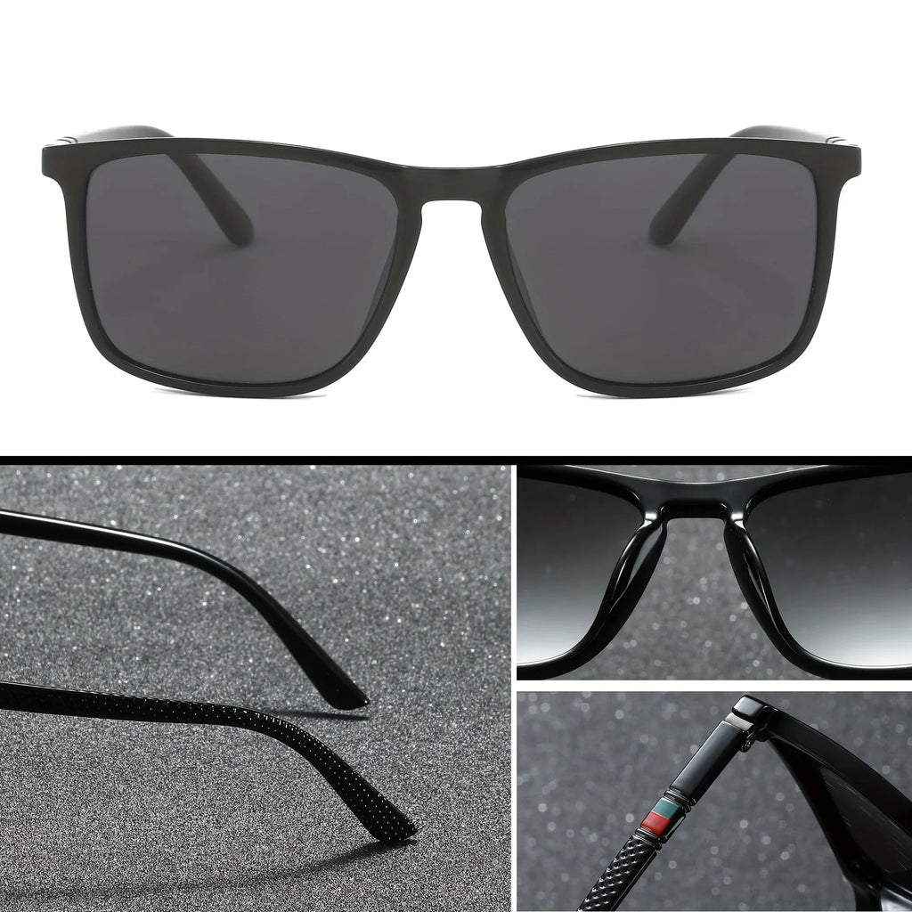 Square Polarized Sunglasses for Men 2 Pack | UV Protection Anti-Glare Mirror Shades