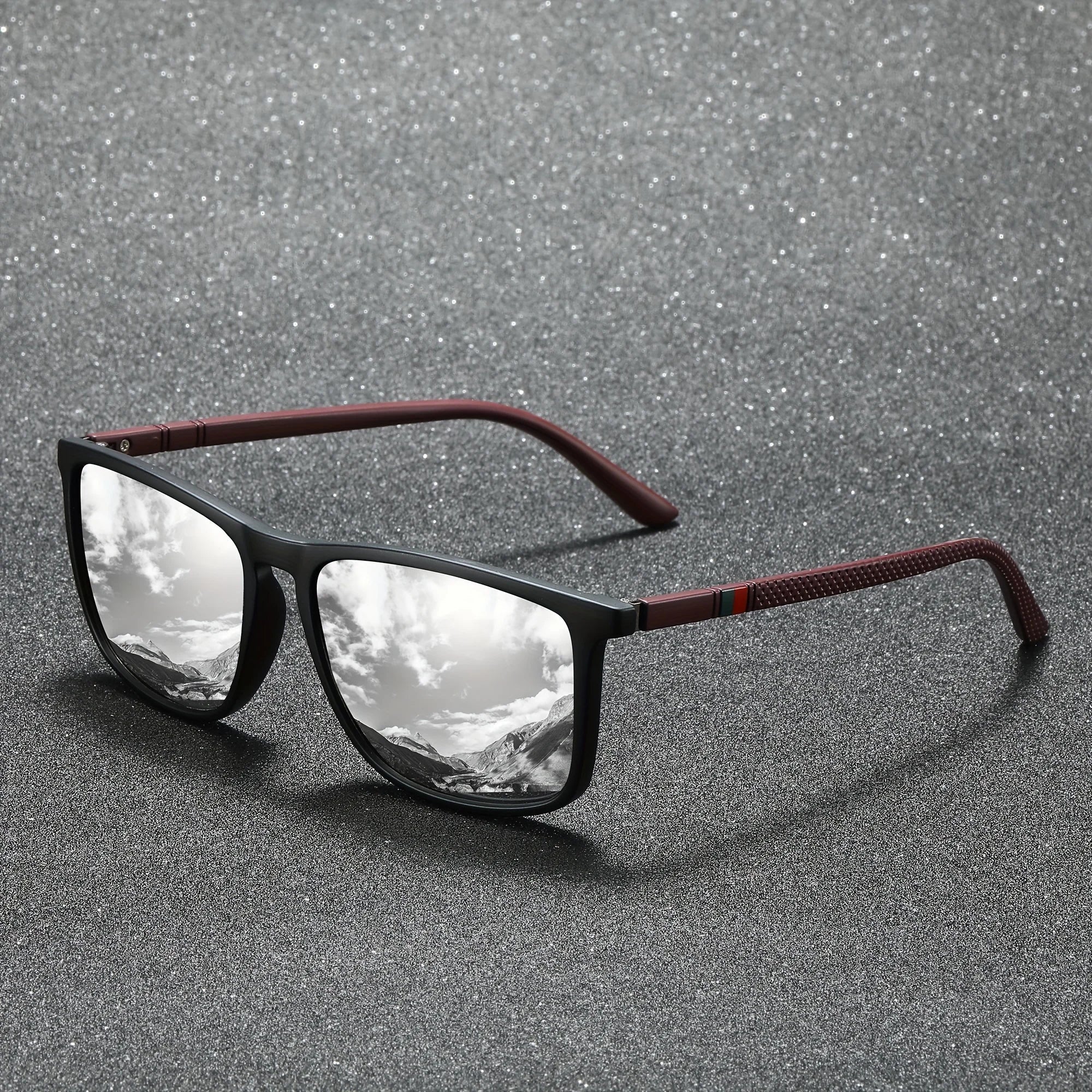 Square Polarized Sunglasses for Men 2 Pack | UV Protection Anti-Glare Mirror Shades