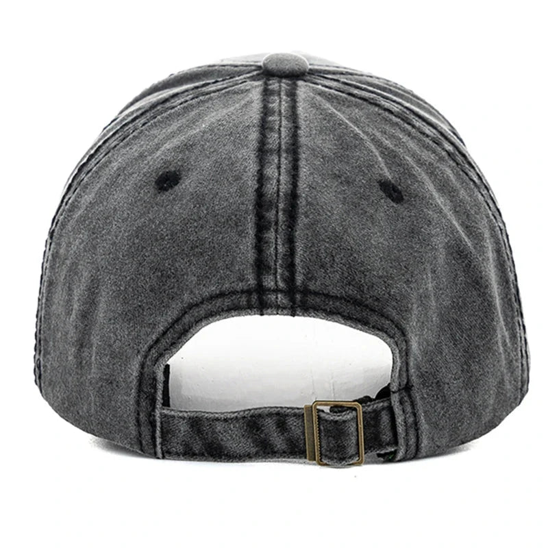 Vintage Letter Embroidery Washed Cotton Baseball Cap | Unisex Adjustable Casual Hat