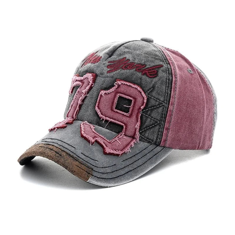 Vintage Letter Embroidery Washed Cotton Baseball Cap | Unisex Adjustable Casual Hat