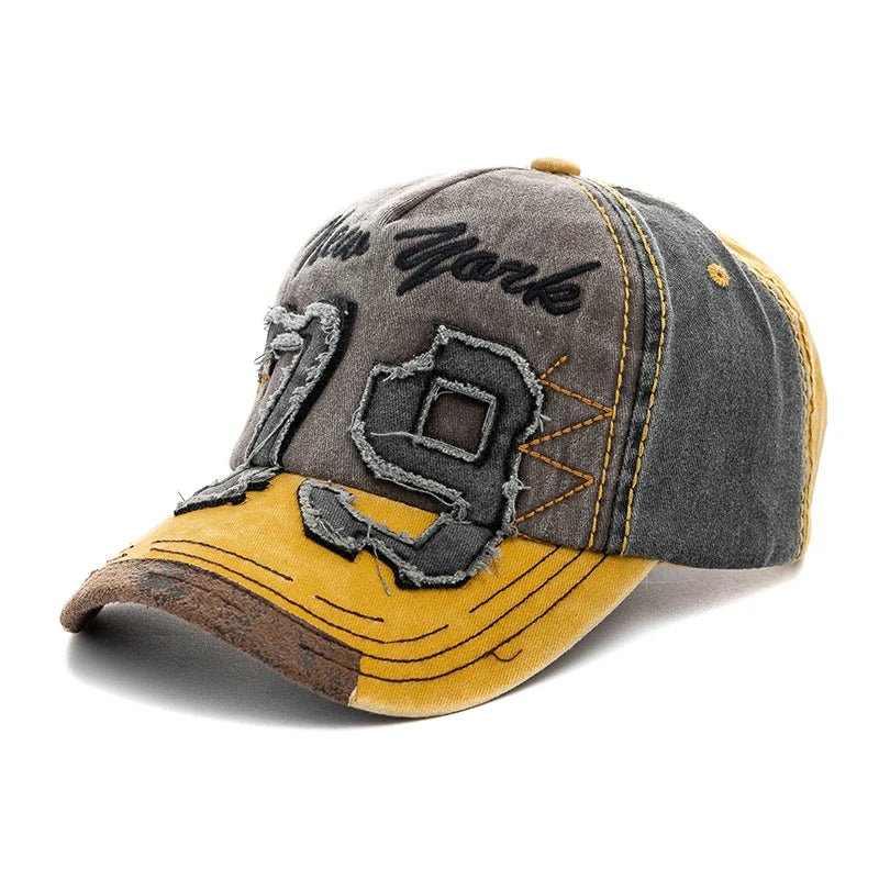 Vintage Letter Embroidery Washed Cotton Baseball Cap | Unisex Adjustable Casual Hat