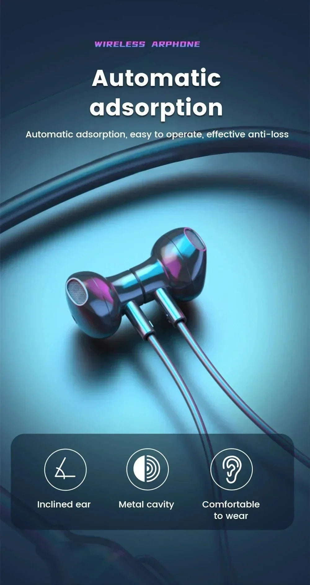 Wireless Neckband Headphones | Bluetooth 5.2 Earphones with Noise Cancelling and LED Display