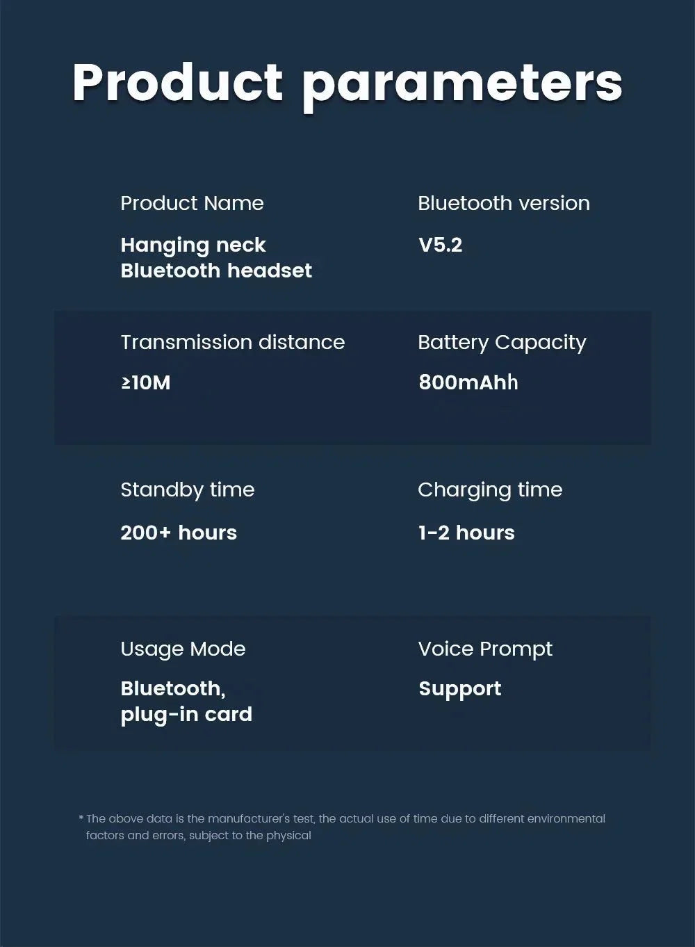 Wireless Neckband Headphones | Bluetooth 5.2 Earphones with Noise Cancelling and LED Display