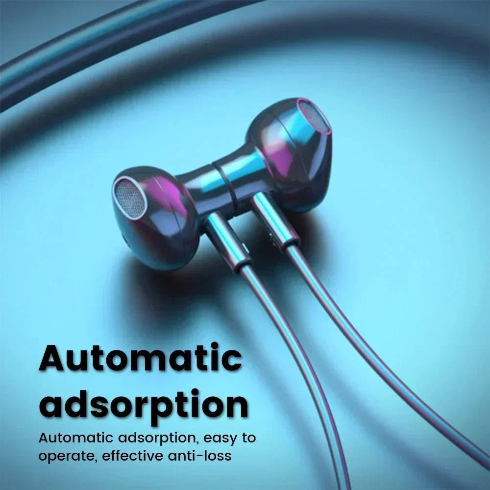 Wireless Neckband Headphones | Bluetooth 5.2 Earphones with Noise Cancelling and LED Display